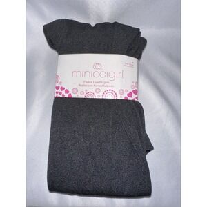 Miniccigirl Fleece Lined Tights Size L Age 7-10 Black Stretch Payless‎